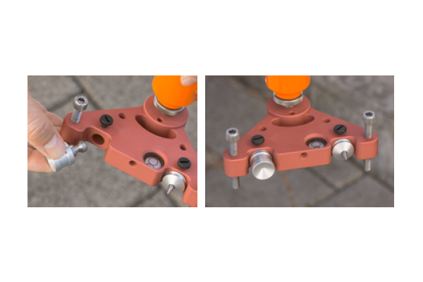 Triangle adaptable pour prismes, cibles & sphères