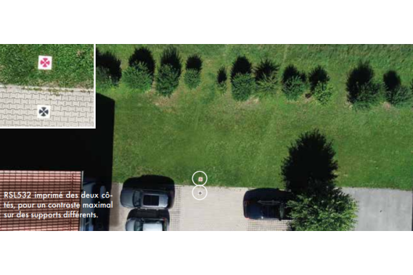 Cible pour Drone / UAV / Photogrammétrie 350x350mm recto verso